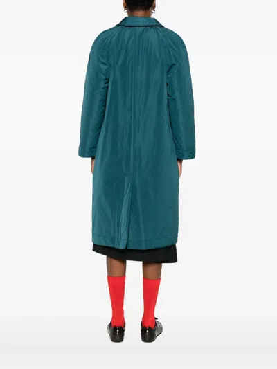 Niū Puffed Button-fastening Coat In Green