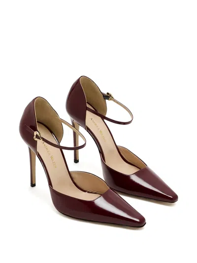 Andrea Wazen 105mm Demi Ankle-strap Pointed-toe Pumps In Multi