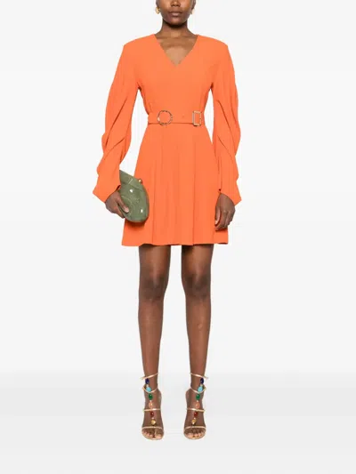 泡泡袖束腰迷你连衣裙