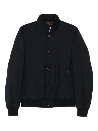 Moorer Button-fastening Bomber Jacket In Blue