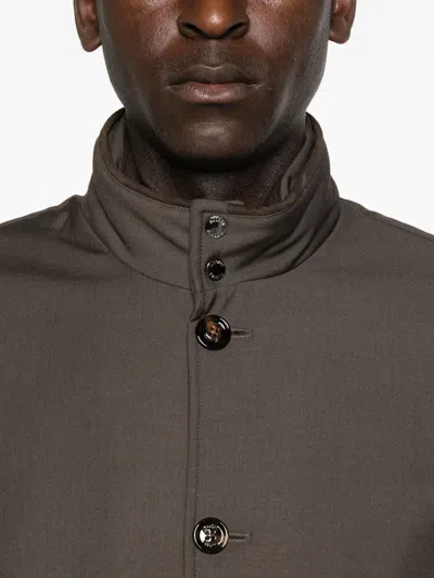 Moorer Janos-pum Button-fastening Ribbed-cuff Bomber Jacket In Brown
