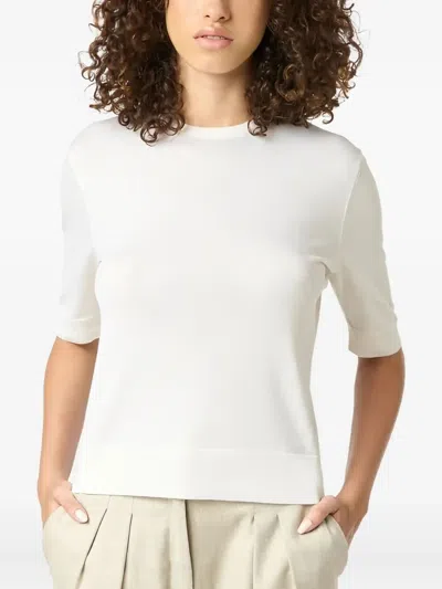 Malo Cashmere And Silk Crewneck Sweater In White