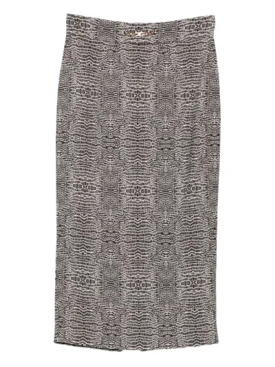 Elisabetta Franchi Python Print Viscose Pencil Skirt In Animal Print