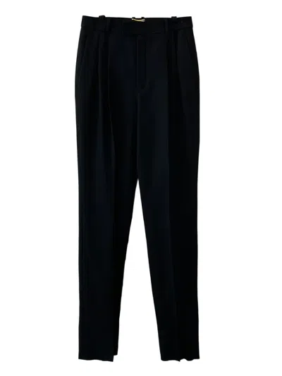 Saint Laurent Pleated-front Trousers In Black