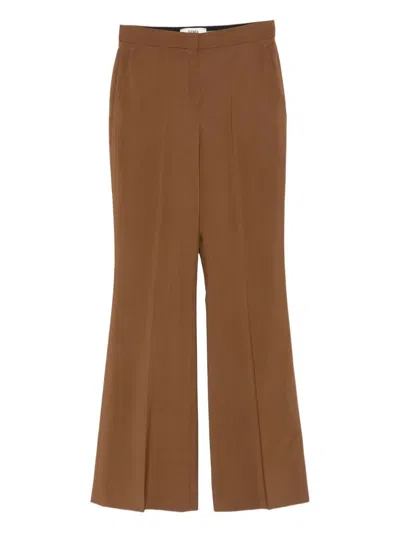 Fendi Wool Mohair Pants In Brown