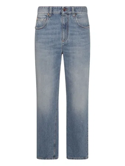 Brunello Cucinelli Women's Baggy Tapered Pants In Blue