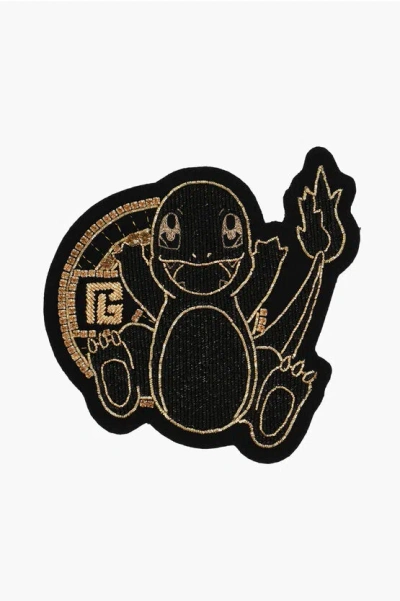 Balmain Pokemon Golden Effect Wool Charmander Patch Embellished With In Black