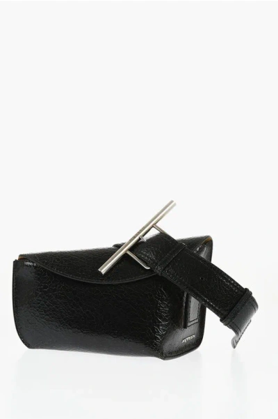 Alexander Mcqueen Textured Leather Asymmetrical Bag