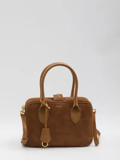 Golden Goose Suede Leather Bag In Leather Color In Brown