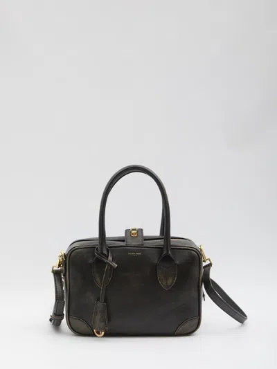 Golden Goose Vintage Leather Tote Bag With Adjustable Strap In Black