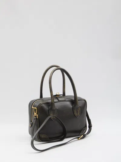 Golden Goose Vintage Leather Tote Bag With Adjustable Strap In Black