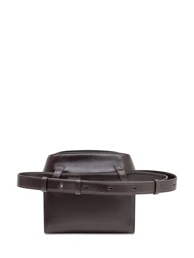 Ferragamo Belt Bag With Top Handle And Hardware In Brown