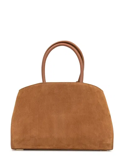 Ferragamo Hug S Beige Handbag With Logo And Gancini Buckle In Leather Woman In Brown