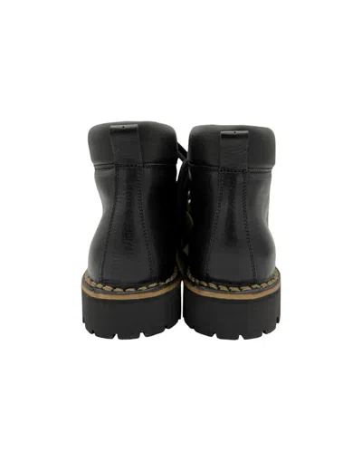 Yoshino Smooth Leather Ankle Boots With Rugged Vibram Sole In Black