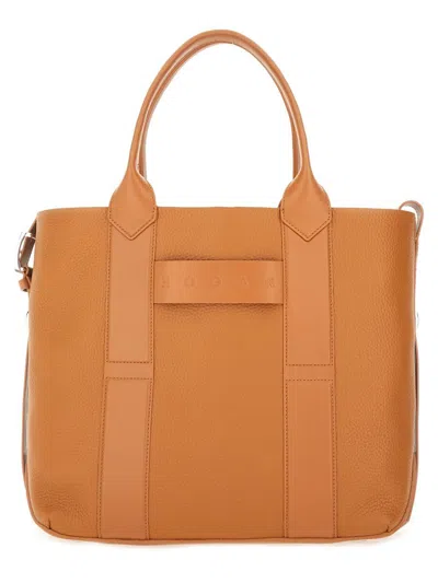 Hogan Script Shopping Bag In Brown