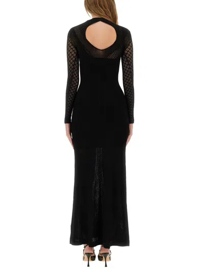 Isabel Marant Abito Lungo Florie Nero In Maglia E Pizzo Donna In Black