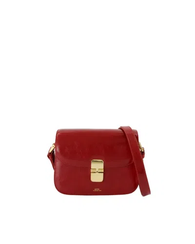 Apc A.p.c. Compact Grace Cross-body Bag With Magnetic Flap Closure In Red