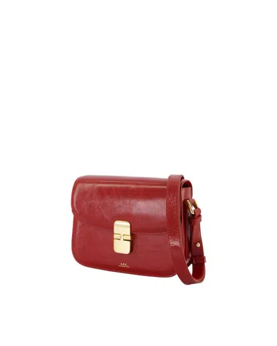 Apc A.p.c. Compact Grace Cross-body Bag With Magnetic Flap Closure In Red