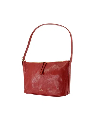 Apc A.p.c. Zippered Shoulder Bag With Top Handle In Red