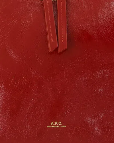 Apc A.p.c. Zippered Shoulder Bag With Top Handle In Red