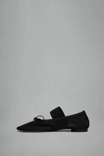 Mm6 Margiela Mesh Ballet Shoe In Black
