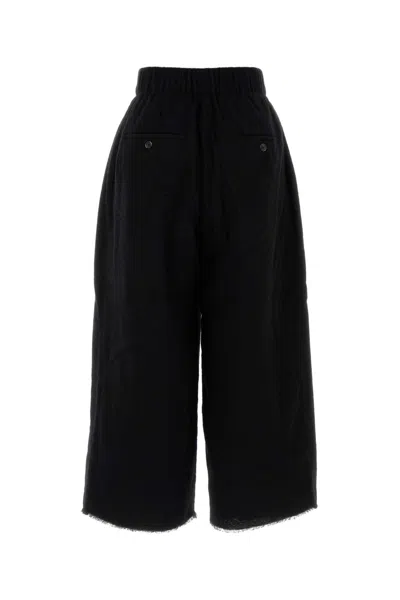 Uma Wang Wool Blend Bermuda Shorts Featuring Pockets In Black