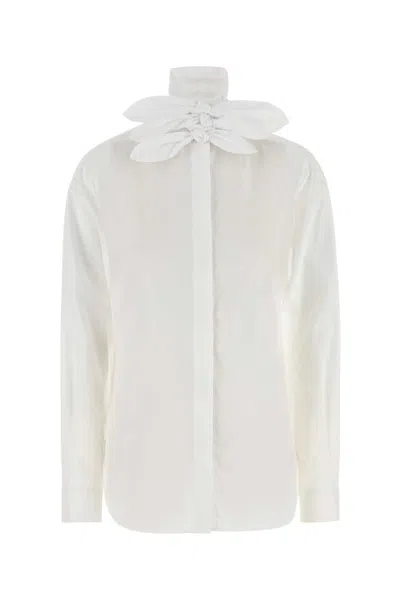 Moschino Couture Cotton Poplin Jacquard Shirt In White