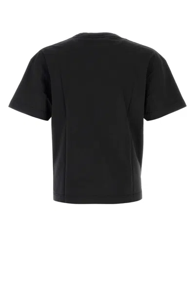 Palm Angels Curved Logo Reg T-shirt In Black