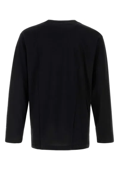 Yohji Yamamoto Oversized Graphic Print Long Sleeve T-shirt In Black