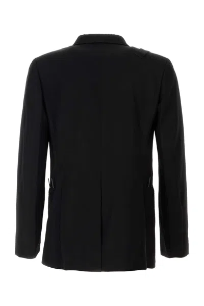 Yohji Yamamoto Tailored Wool Blazer Notch Lapel In Black