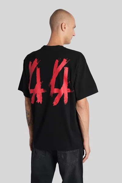 44 Label Group Cotton T-shirt With Logo Print In Black