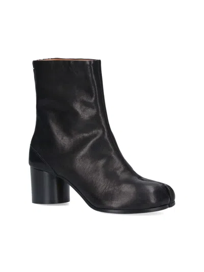 Maison Margiela Split Toe Leather Mid-calf Boots In Black