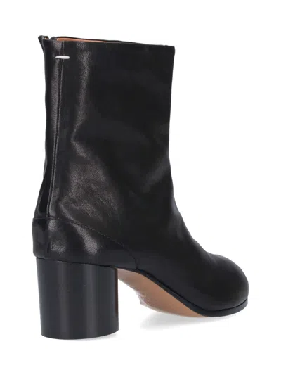 Maison Margiela Split Toe Leather Mid-calf Boots In Black