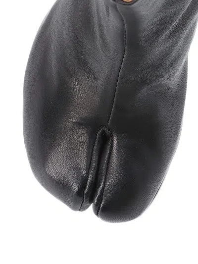 Maison Margiela Split Toe Leather Mid-calf Boots In Black