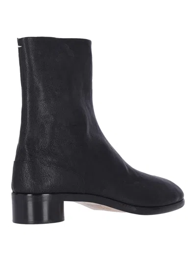 Maison Margiela Vintage Leather Tabi Boots In Black