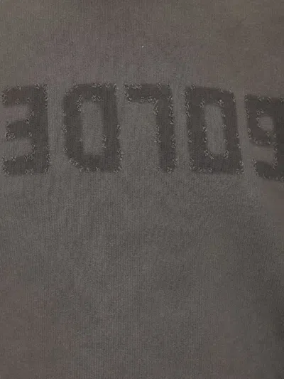 Golden Goose Cotton Sweatshirt With Logo Print In Gray