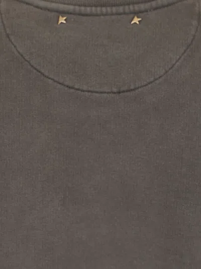 Golden Goose Cotton Sweatshirt With Logo Print In Gray