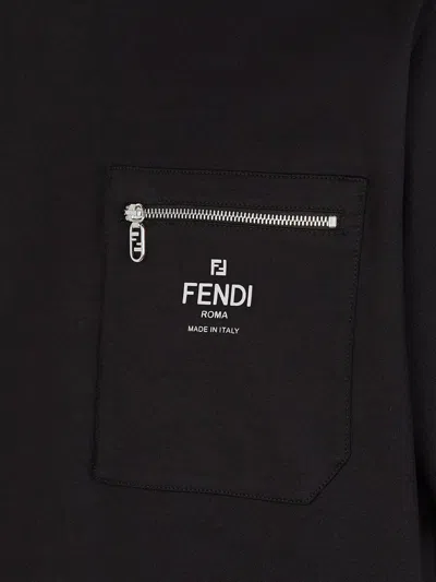 Fendi Black Cotton Jersey Oversized T-shirt