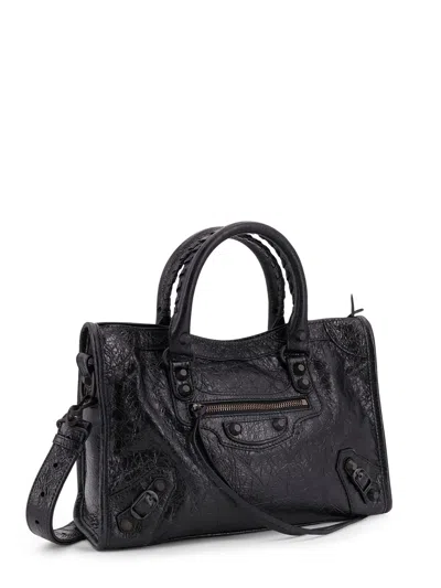 Balenciaga Le City Small Leather Handbag In Black