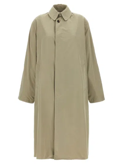 Maison Margiela Single-breasted Trench Coat With Side Pockets In Green