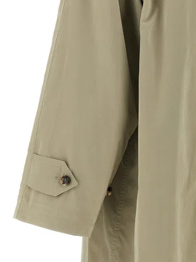 Maison Margiela Single-breasted Trench Coat With Side Pockets In Green