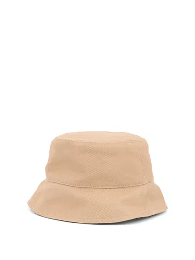 Fendi Logo Patch Monogram Bucket Hat In Brown