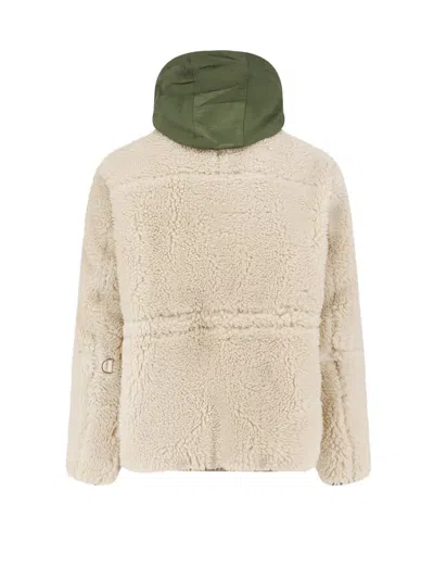Sacai Eco Shearling And Nylon Jacket In Multi