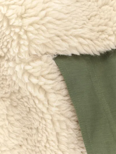 Sacai Eco Shearling And Nylon Jacket In Multi