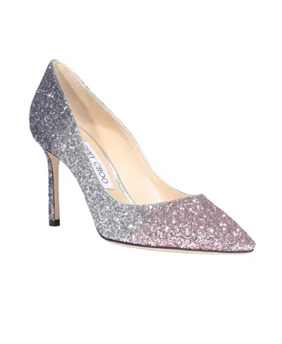 Jimmy Choo Logo Thin-soled Shallow-mouth High-heeled Shoes In Silver