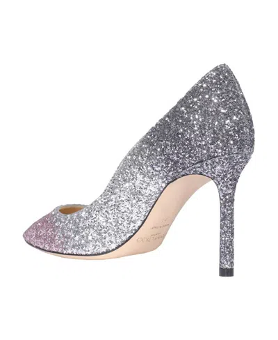 Jimmy Choo Logo Thin-soled Shallow-mouth High-heeled Shoes In Silver