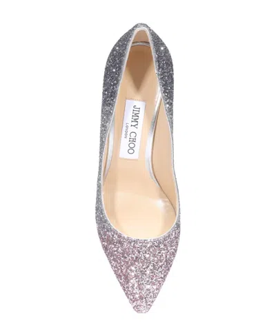Jimmy Choo Logo Thin-soled Shallow-mouth High-heeled Shoes In Silver