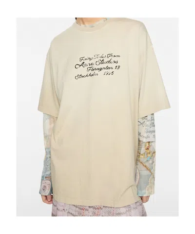 Acne Studios Graphic-print T-shirt In Neutral