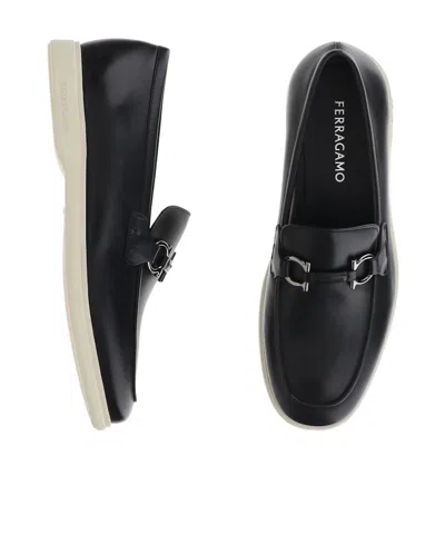 Ferragamo Black Gancini Casual Business Shoes