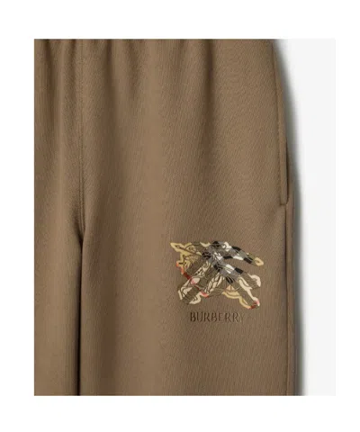 Burberry Equestrian-knight Check Jogging Pants In Brown